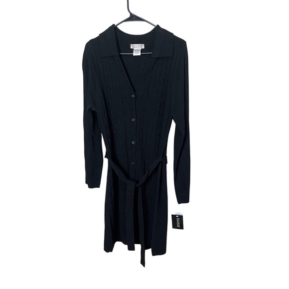 Uniform JohnPaulRichard Dresses & Skirts - Uniform John Paul Richard Black Cable Knit Long Sleeve Sweater Dress Size M‎